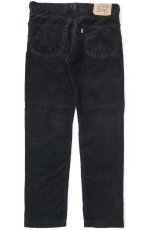 画像3: 90s Levi'sリーバイス 551 コットン コーデュロイパンツ カスタム 黒 W33★ユーロ (3)