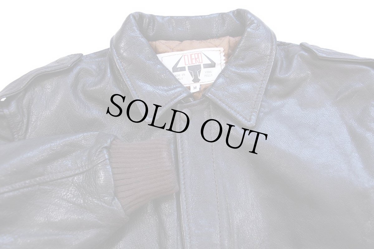 画像3: イタリア製 CUERO A-2タイプ パッチ付き キルティングライナー フライト レザージャケット 焦げ茶 キッズM (3)