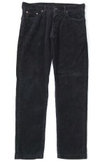 画像2: 90s Levi'sリーバイス 551 コットン コーデュロイパンツ カスタム 黒 W33★ユーロ (2)