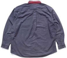 画像2: 90s USA製 Woolrichウールリッチ タータンチェック 切り替え ボタンダウン コットン シャモアクロスシャツ XL (2)