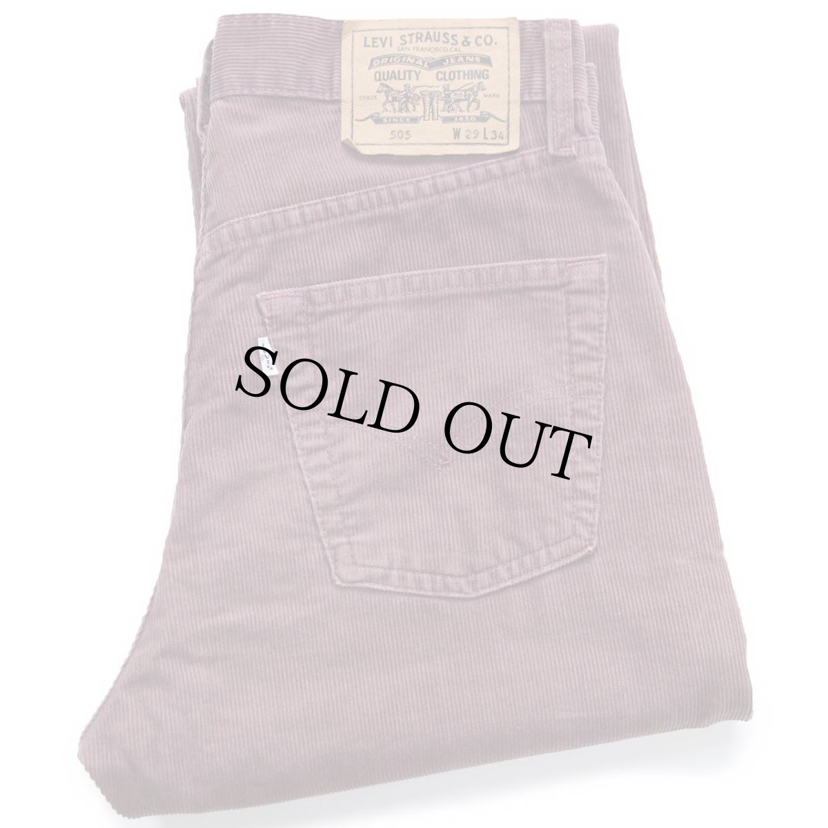 画像1: 90s Levi'sリーバイス 505 コットン コーデュロイパンツ 小豆色 W29 L34★ユーロ (1)