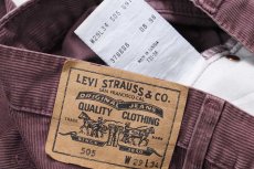 画像6: 90s Levi'sリーバイス 505 コットン コーデュロイパンツ 小豆色 W29 L34★ユーロ (6)