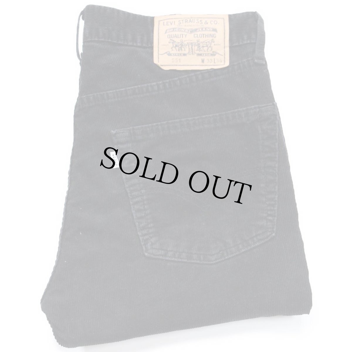 画像1: 90s Levi'sリーバイス 551 コットン コーデュロイパンツ カスタム 黒 W33★ユーロ (1)