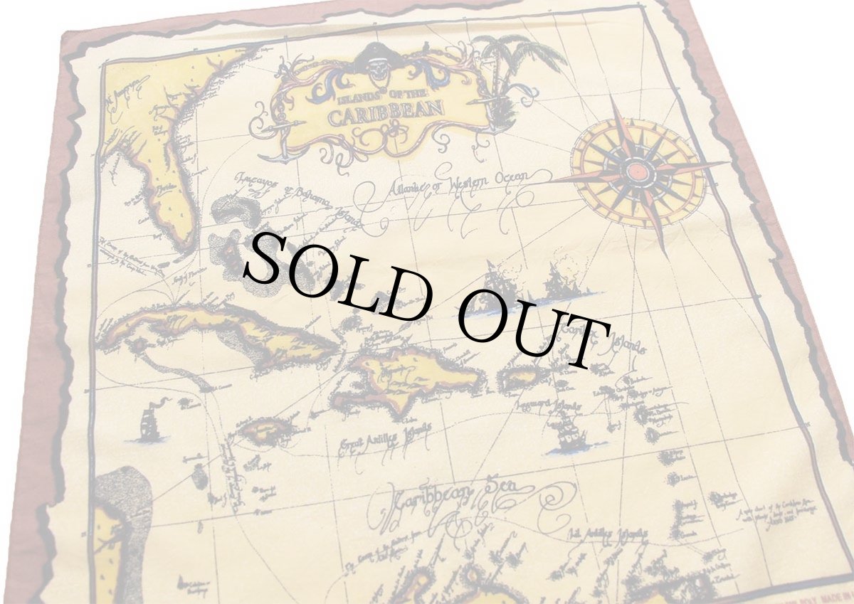 画像2: USA製 HAV-A-HANK ISLANDS OF THE CARIBBEAN スカル マップ バンダナ (2)