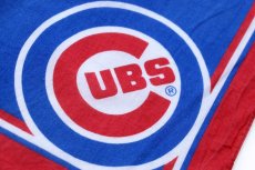 画像5: 90s USA製 MLB CHICAGO Cubs Clark マスコット ロゴ コットン バンダナ (5)