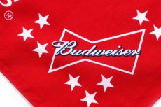 画像4: 80s Budweiser KING OF BEERS バドワイザー ロゴ コットン バンダナ 赤 (4)