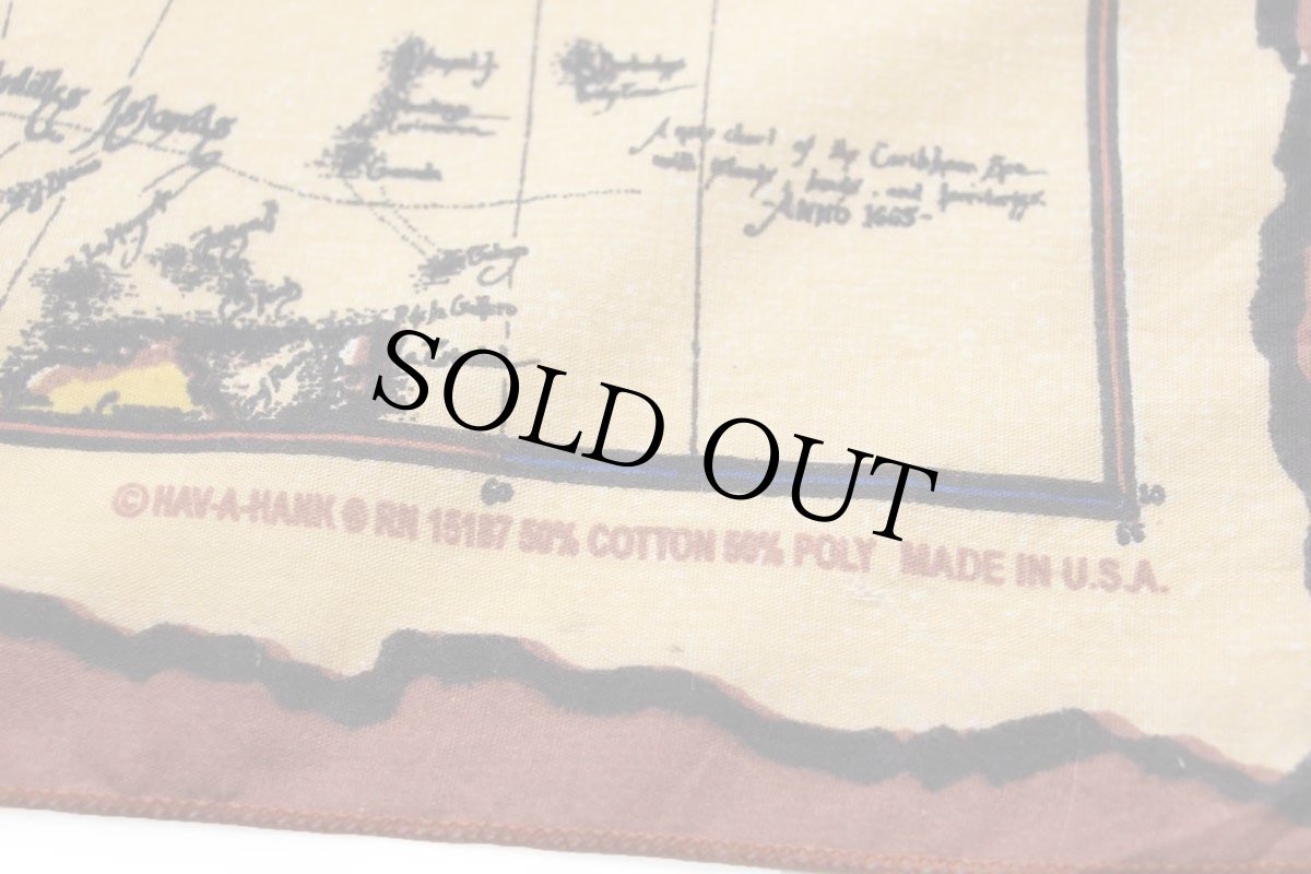 画像5: USA製 HAV-A-HANK ISLANDS OF THE CARIBBEAN スカル マップ バンダナ (5)