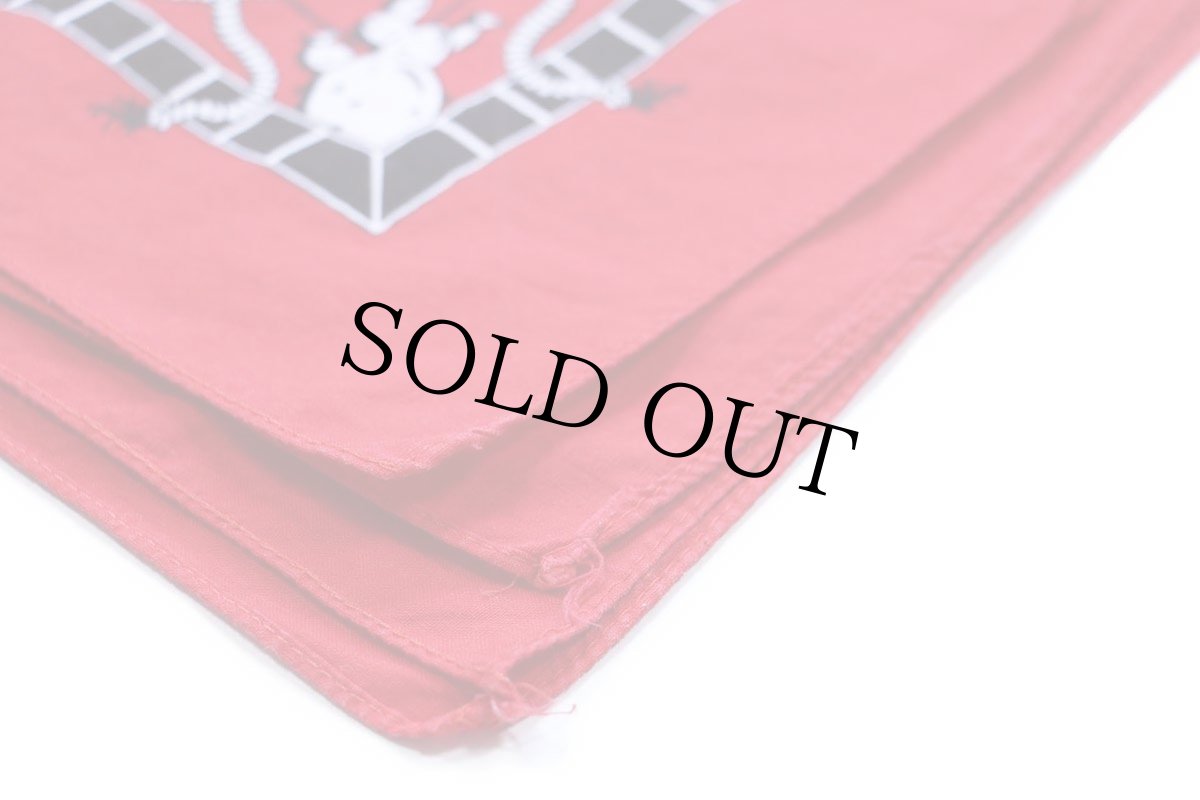 画像5: 70s USA製 BLUE BELL Wranglerラングラー 縄文字 カウボーイ柄 コットン バンダナ 大判 赤 (5)