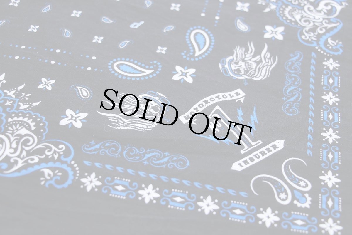 画像4: PROGRESSIVE MOTORCYCLE NO1 INSURER スカル ペイズリー バンダナ 黒 (4)