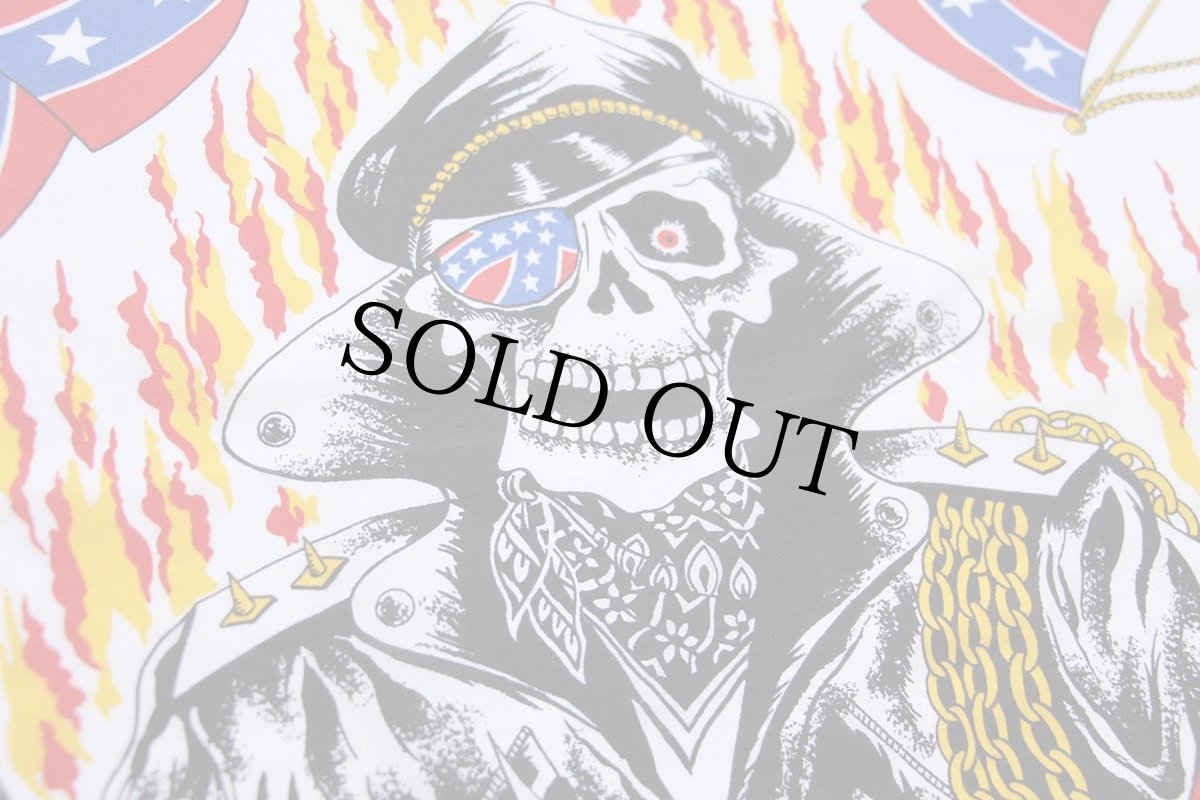 画像3: 80s USA製 スカル レベルフラッグ バンダナ (3)