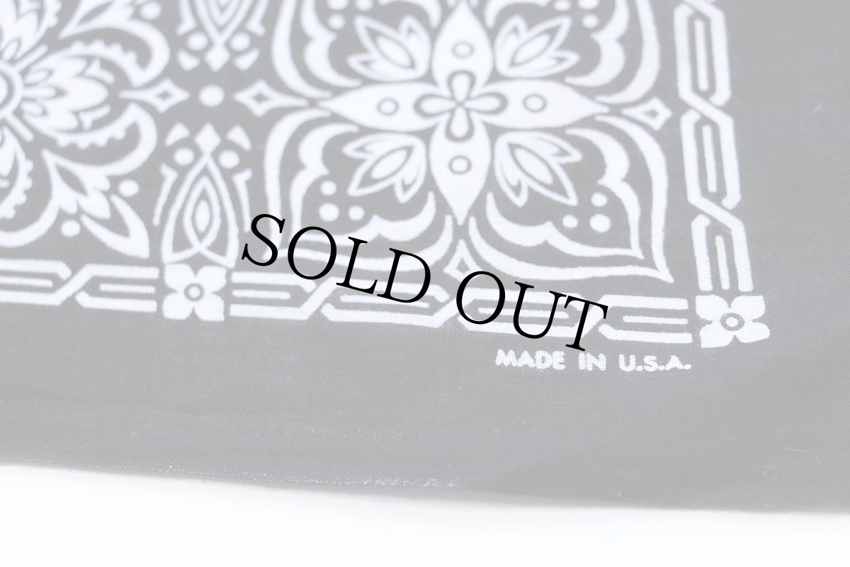 画像3: 80s USA製 FAST COLOR Eagle Creek コットン バンダナ 黒 (3)