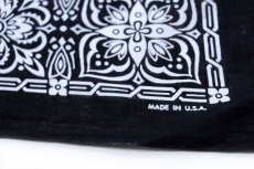 画像3: 80s USA製 FAST COLOR Eagle Creek コットン バンダナ 黒 (3)