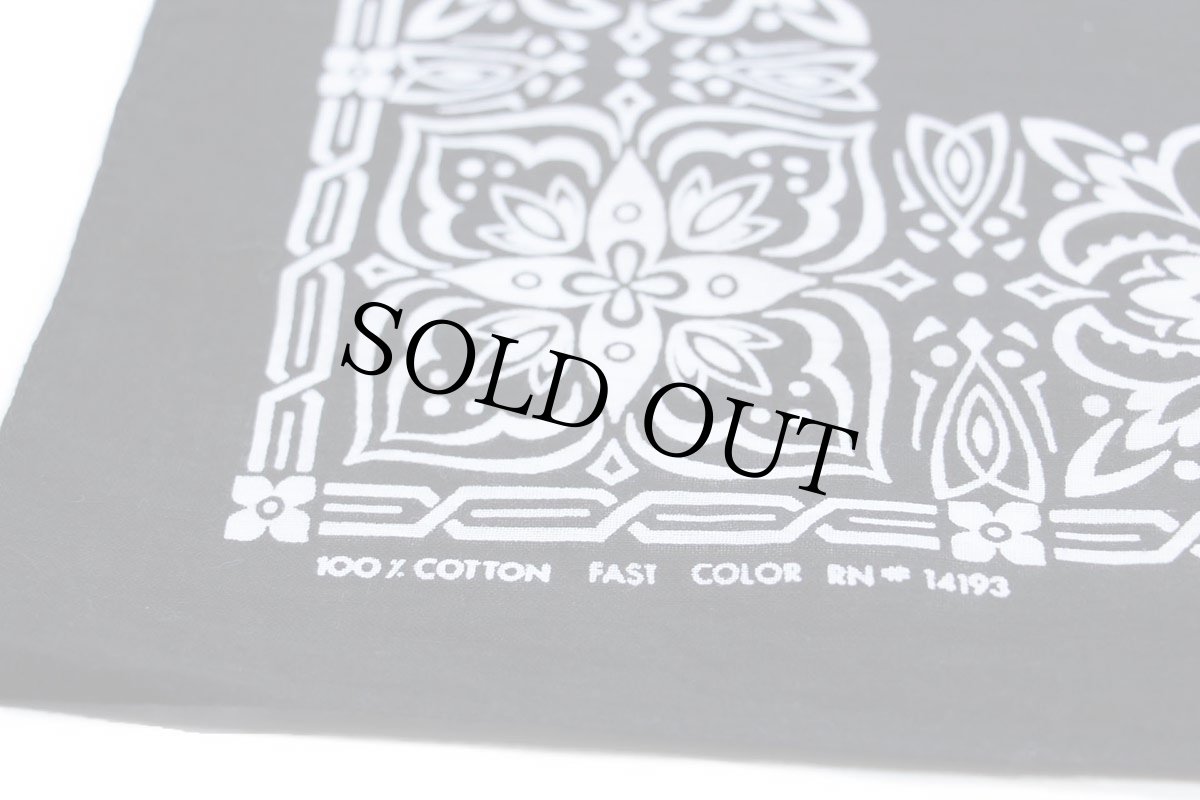 画像4: 80s USA製 FAST COLOR Eagle Creek コットン バンダナ 黒 (4)