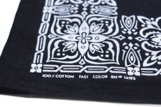 画像4: 80s USA製 FAST COLOR Eagle Creek コットン バンダナ 黒 (4)