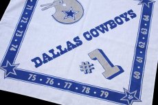 画像2: 80s NFL DALLAS COWBOYS アメフト ロゴ コットン バンダナ 白 (2)