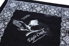 画像2: 80s USA製 FAST COLOR Eagle Creek コットン バンダナ 黒 (2)