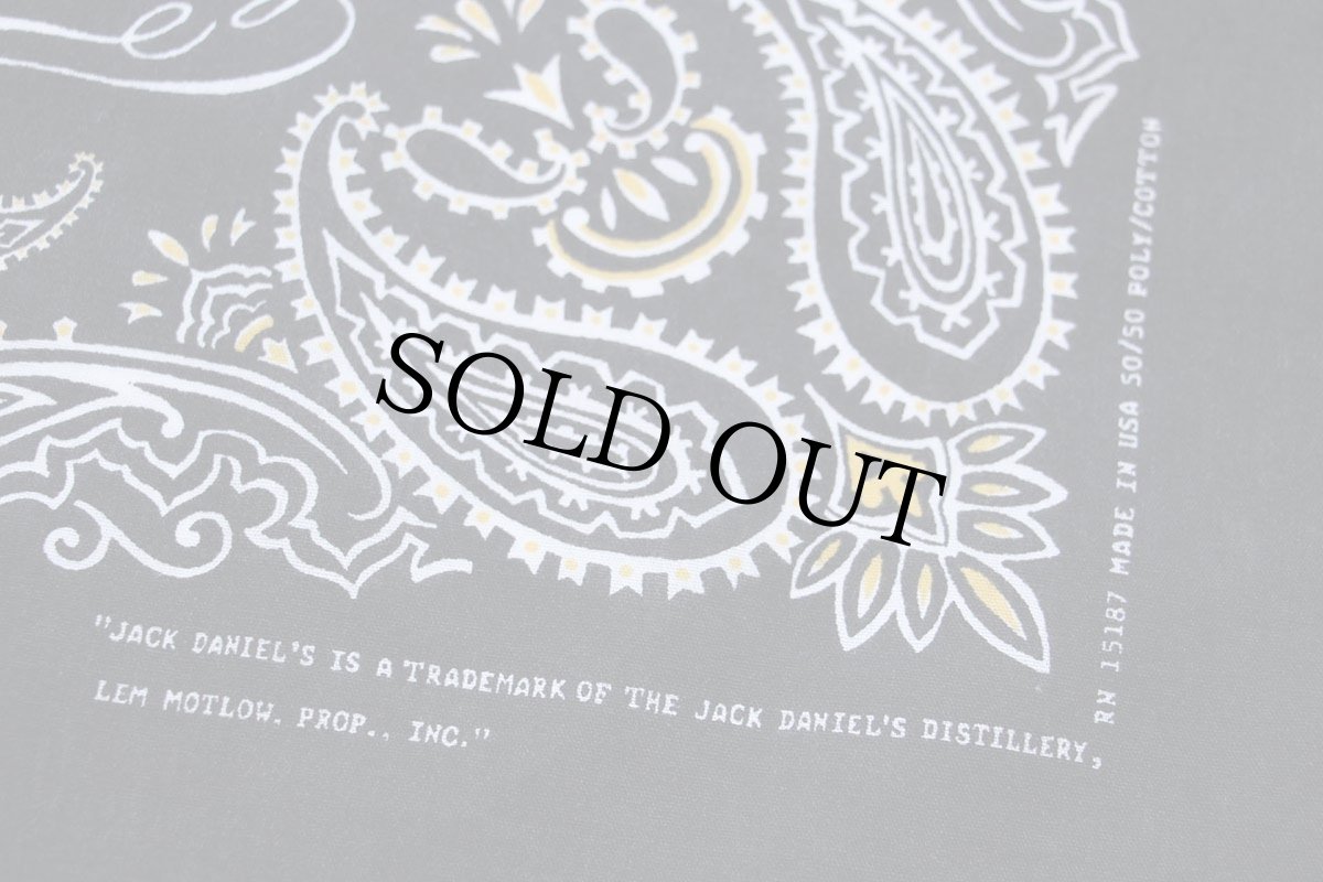 画像3: 90s USA製 JACK DANIEL'S OLD No.7 ジャックダニエル ロゴ バンダナ 黒 (3)