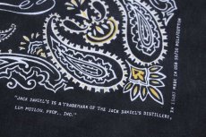 画像3: 90s USA製 JACK DANIEL'S OLD No.7 ジャックダニエル ロゴ バンダナ 黒 (3)