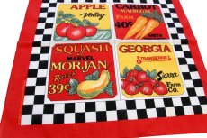 画像2: 90s USA製 APPLE CARROT SQUASH GEORGIA STRAWBERRIES チェッカー バンダナ (2)