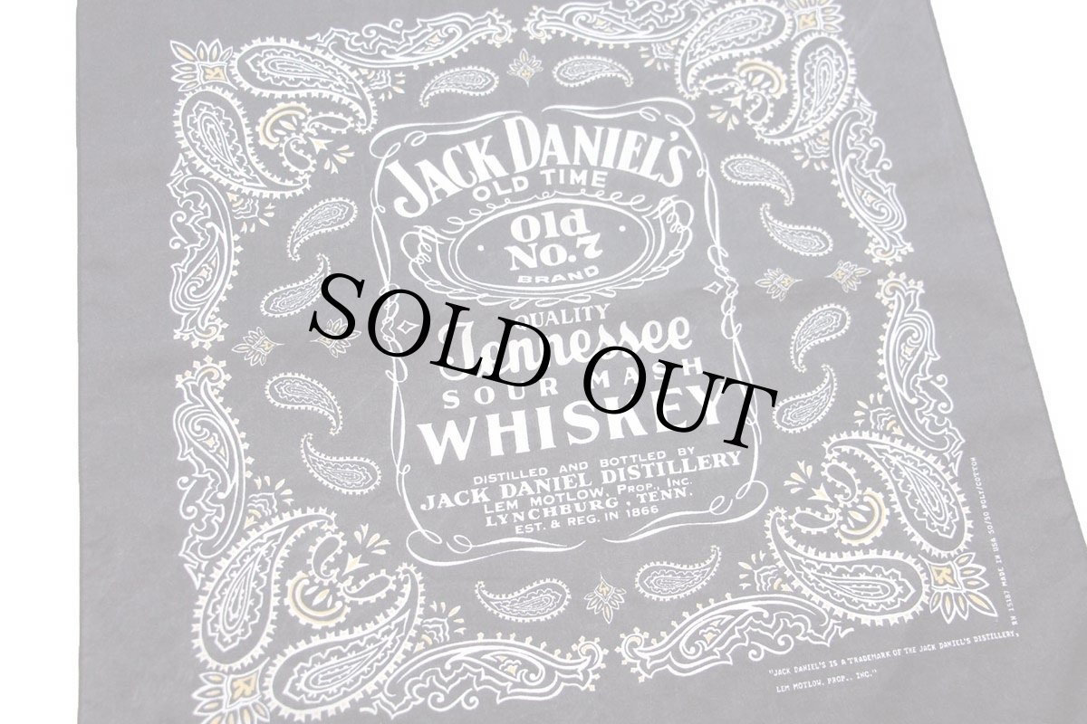 画像2: 90s USA製 JACK DANIEL'S OLD No.7 ジャックダニエル ロゴ バンダナ 黒 (2)