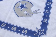 画像3: 80s NFL DALLAS COWBOYS アメフト ロゴ コットン バンダナ 白 (3)