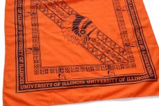 画像2: UNIVERSITY OF ILLINOIS インディアンヘッド マスコット バンダナ オレンジ (2)