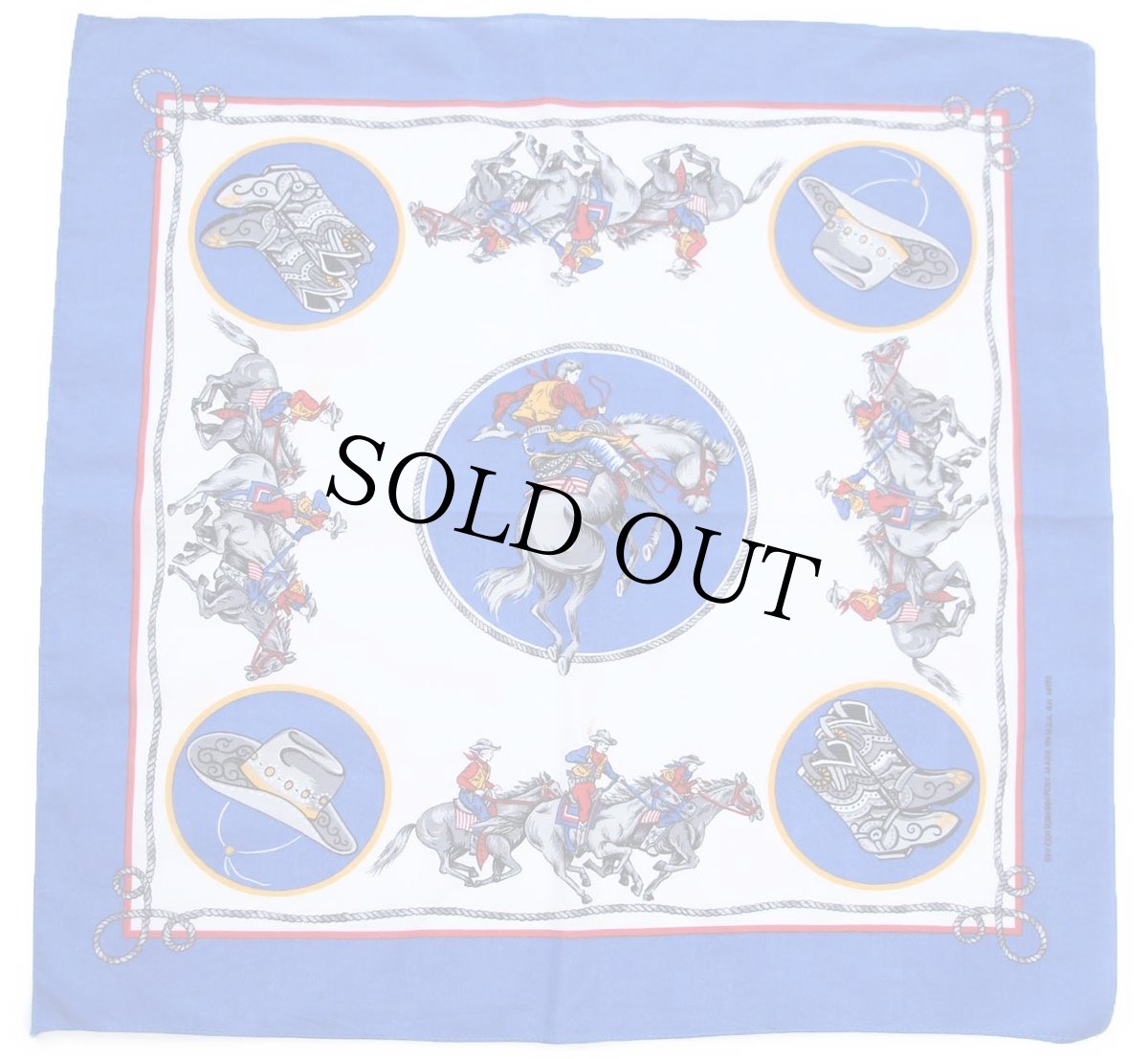 画像1: USA製 WAMCRAFT カウボーイ柄 バンダナ (1)
