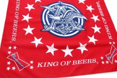 画像2: 80s Budweiser KING OF BEERS バドワイザー ロゴ コットン バンダナ 赤 (2)
