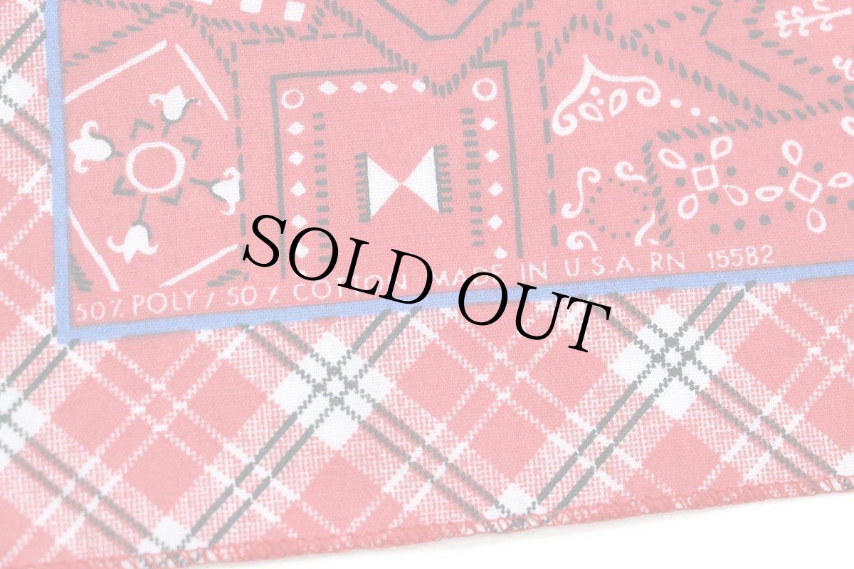 画像4: 90s USA製 カウボーイ チェック バンダナ (4)