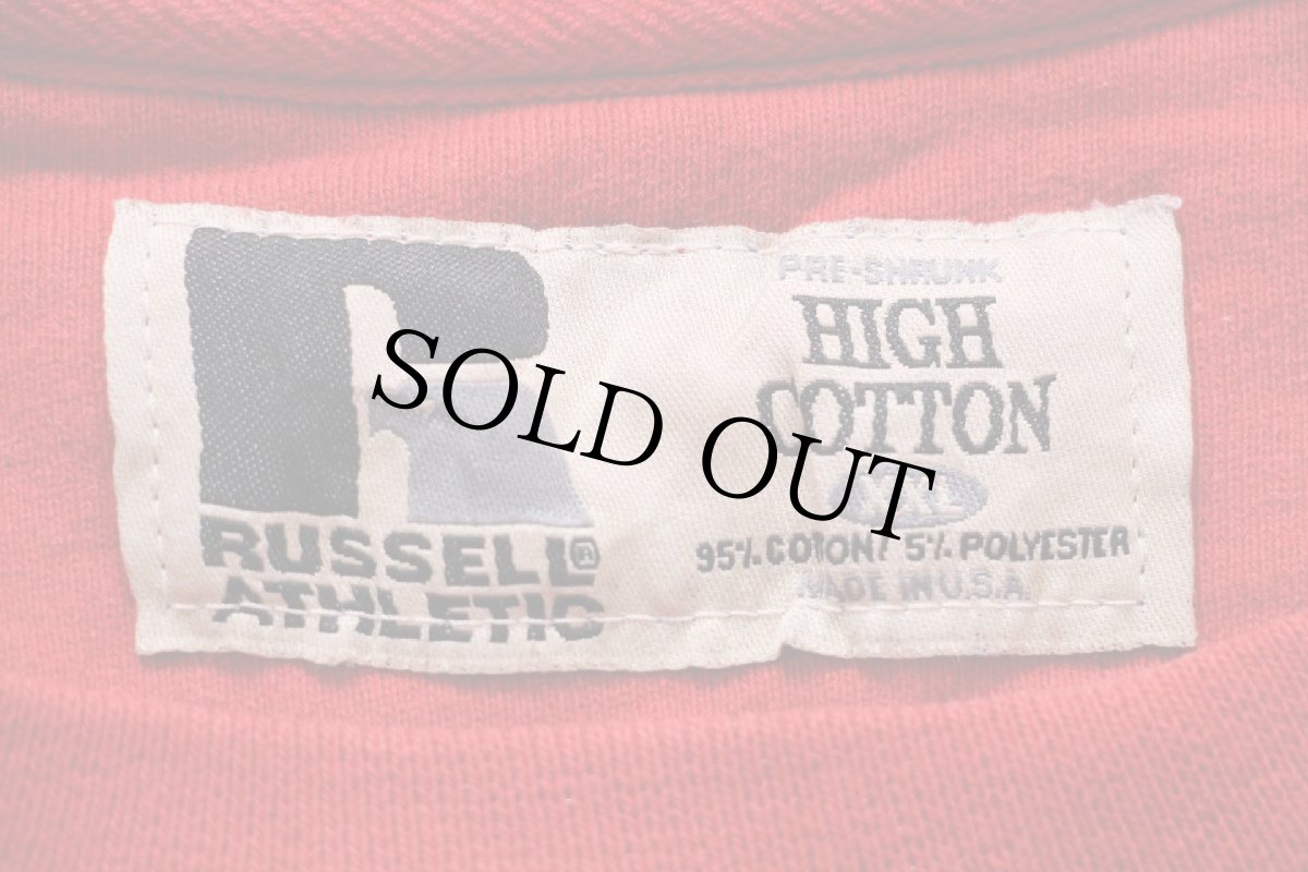 画像4: 90s USA製 RUSSELLラッセル NEBRASKA パッチ付き 前V スウェット 赤 XXL★特大 (4)