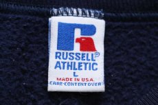 画像4: 90s USA製 RUSSELLラッセル 無地 前V スウェット 紺 L★ブランク (4)