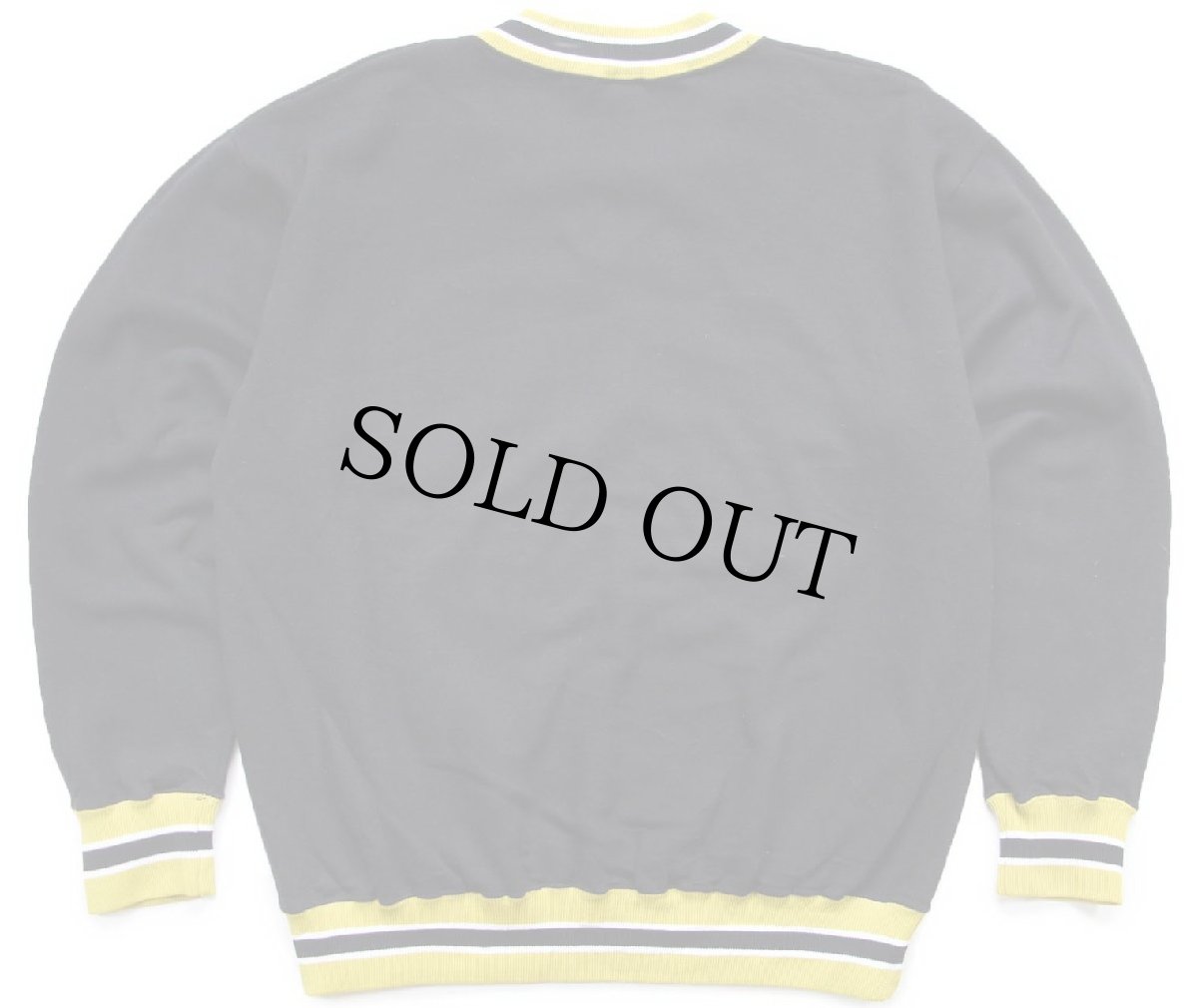 画像2: 70s USA製 RUSSELLラッセル GEORGIA TECH Vネック リブライン スウェット 黒 L (2)