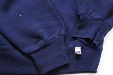 画像5: 90s USA製 RUSSELLラッセル WEST VIRGINIA MOUNTAINEERS ペンキ飛び 前V スウェット 紺 L (5)