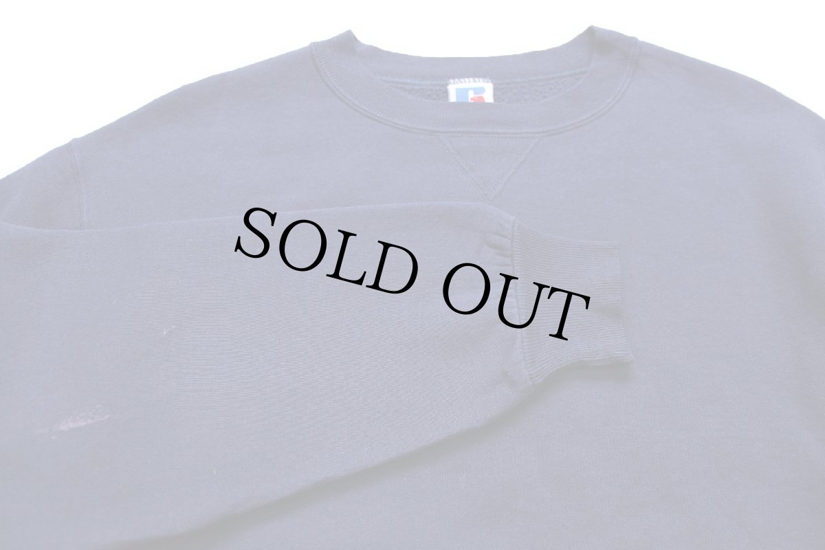 画像3: 90s USA製 RUSSELLラッセル 無地 前V スウェット 紺 L★ブランク (3)