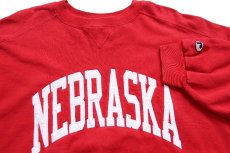 画像3: 90s USA製 RUSSELLラッセル NEBRASKA パッチ付き 前V スウェット 赤 XXL★特大 (3)