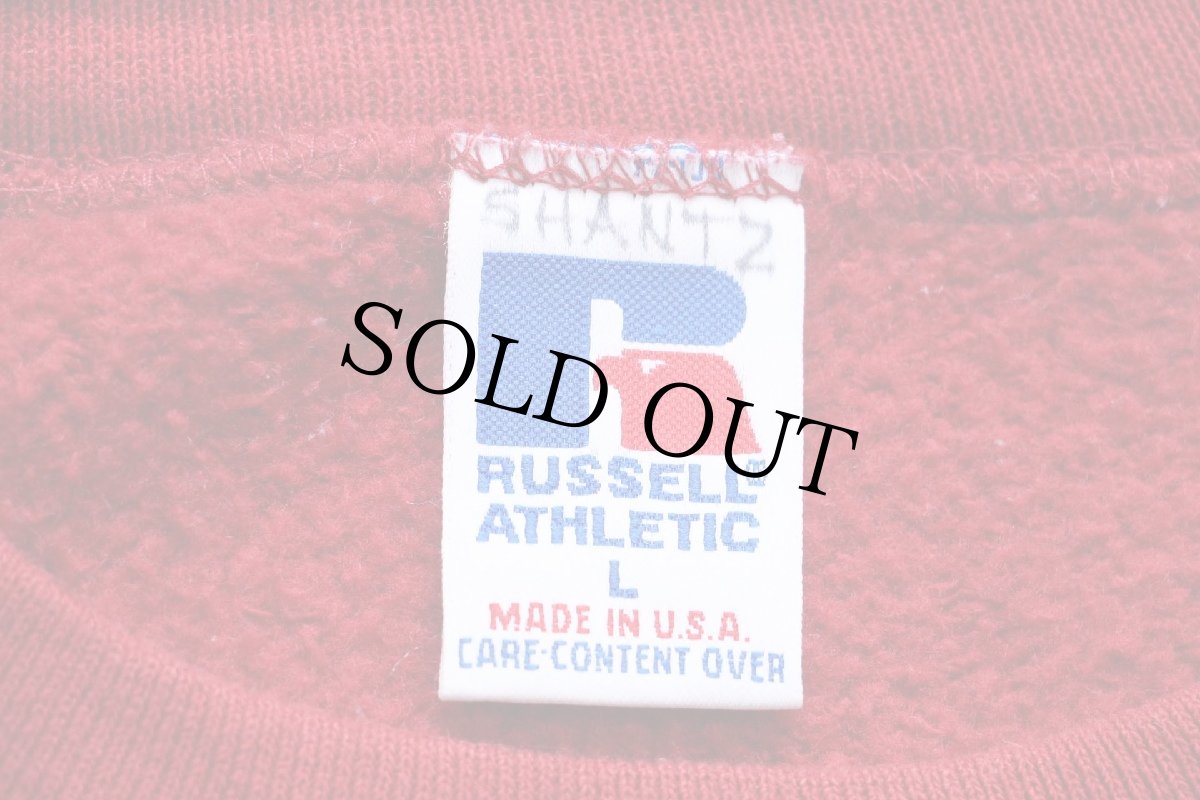 画像5: 90s USA製 RUSSELLラッセル NFL WASHINGTON REDSKINS インディアンヘッド ロゴ刺繍 前V スウェット 濃赤 L (5)