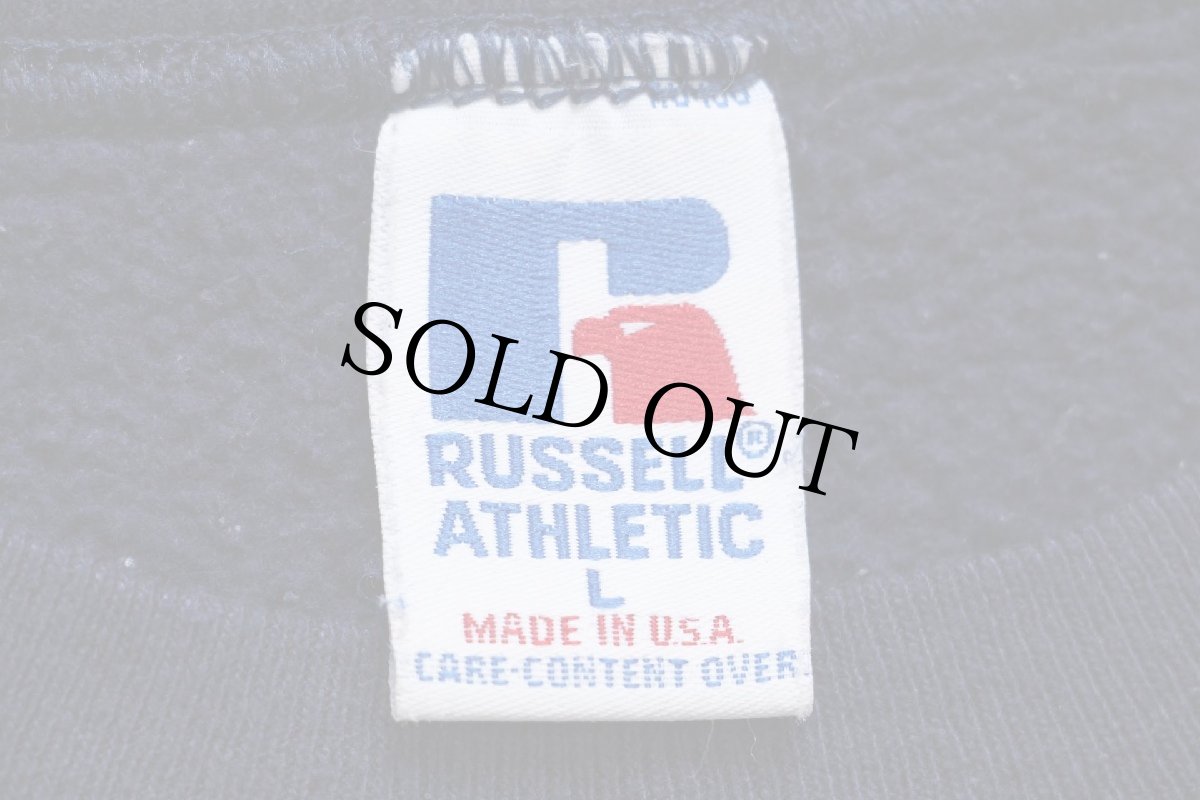 画像4: 90s USA製 RUSSELLラッセル WEST VIRGINIA MOUNTAINEERS ペンキ飛び 前V スウェット 紺 L (4)