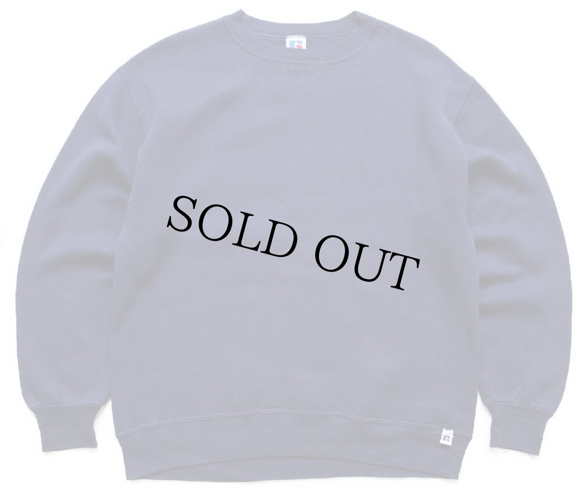 画像1: 90s USA製 RUSSELLラッセル 無地 前V スウェット 紺 L★ブランク (1)