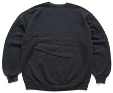 画像2: 90s USA製 RUSSELLラッセル 無地 前V スウェット 黒 XL★ブランク (2)