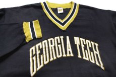 画像3: 70s USA製 RUSSELLラッセル GEORGIA TECH Vネック リブライン スウェット 黒 L (3)