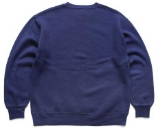 画像2: 90s USA製 RUSSELLラッセル 無地 前V スウェット 紺 L★ブランク (2)