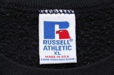 画像4: 90s USA製 RUSSELLラッセル 無地 前V スウェット 黒 XL★ブランク (4)