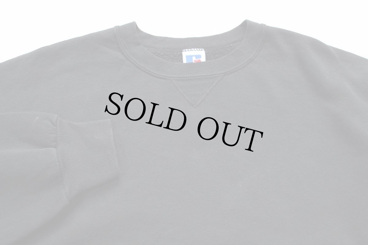 画像3: 90s USA製 RUSSELLラッセル 無地 前V スウェット 黒 XL★ブランク (3)