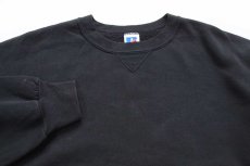 画像3: 90s USA製 RUSSELLラッセル 無地 前V スウェット 黒 XL★ブランク (3)