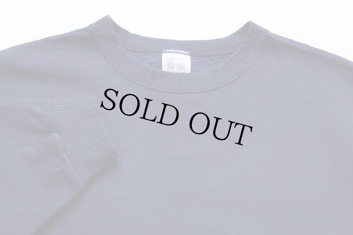 画像3: 90s USA製 RUSSELLラッセル 無地 針抜きリブ スウェット 紺 L★ブランク (3)