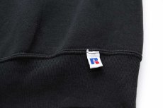 画像5: 90s USA製 RUSSELLラッセル 無地 前V スウェット 黒 XL★ブランク (5)