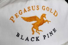 画像5: デッドストック★80s USA製 PEGASUS GOLD BLACK PINE ペガサス 刺繍 キャップ 白 (5)