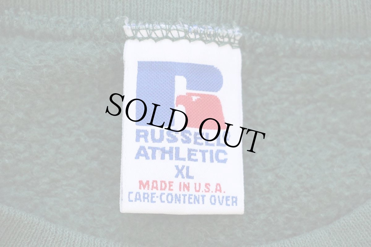 画像4: 90s USA製 RUSSELLラッセル NHL PHOENIX COYOTES パッチ&刺繍 前V スウェット 緑 XL (4)