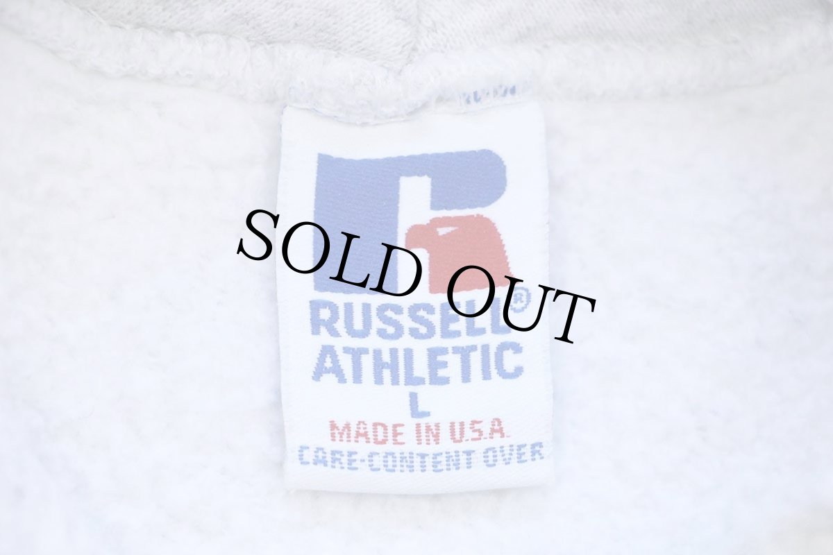 画像4: 90s USA製 RUSSELLラッセル RUGBY FOOTBALL UNION スウェットパーカー 杢ライトグレー L★フーディー (4)