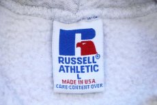 画像4: 90s USA製 RUSSELLラッセル RUGBY FOOTBALL UNION スウェットパーカー 杢ライトグレー L★フーディー (4)